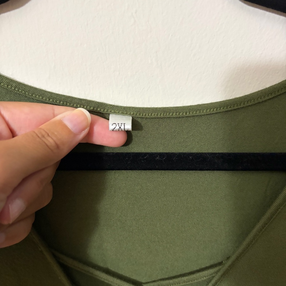Olive Green Sleeveless Top - Picture 2 of 2